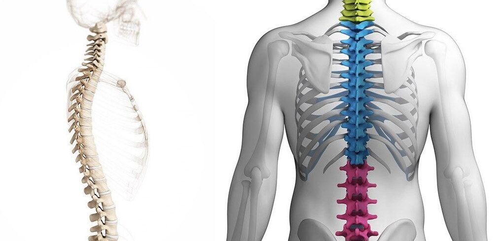 lesión de la columna torácica con osteocondrosis